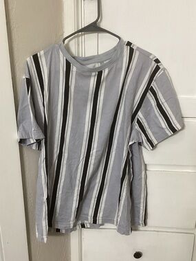 Original Use Boys' Vertical Stripe Tee - Light Blue/White/Black